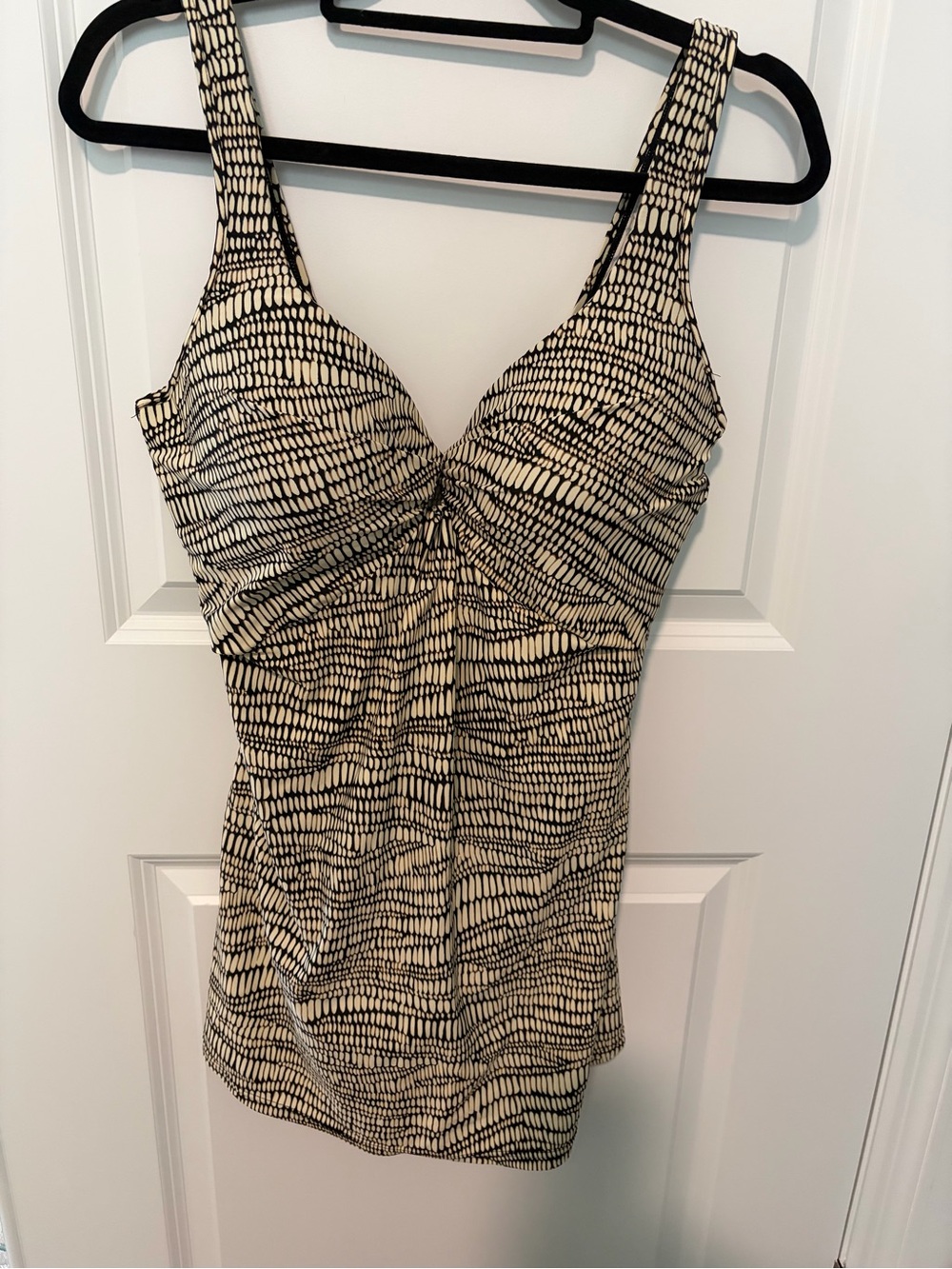 Women’s Shore Shapes One-Piece Swim dress in Black, Brown and Cream
